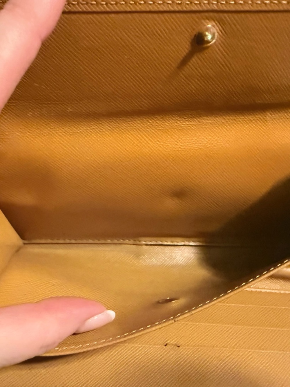 Louis Vuitton Tan Embossed Monogram Fold-Over Clutch - Picture 11 of 12